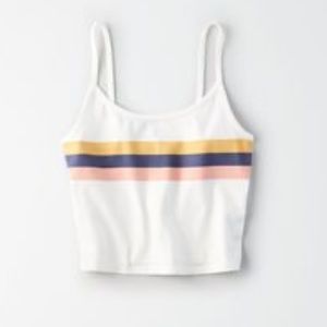 American Eagle White Crop Top Tank
